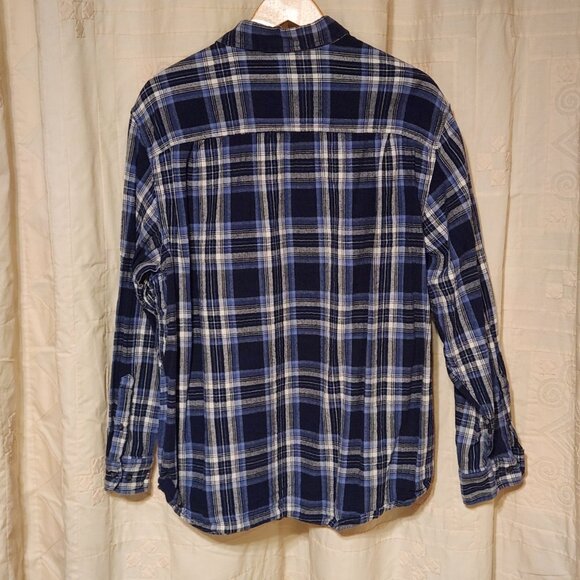 🌲 Faded Glory Blue Plaid Flannel Button Shirt 2XL 🌲 - Picture 2 of 5